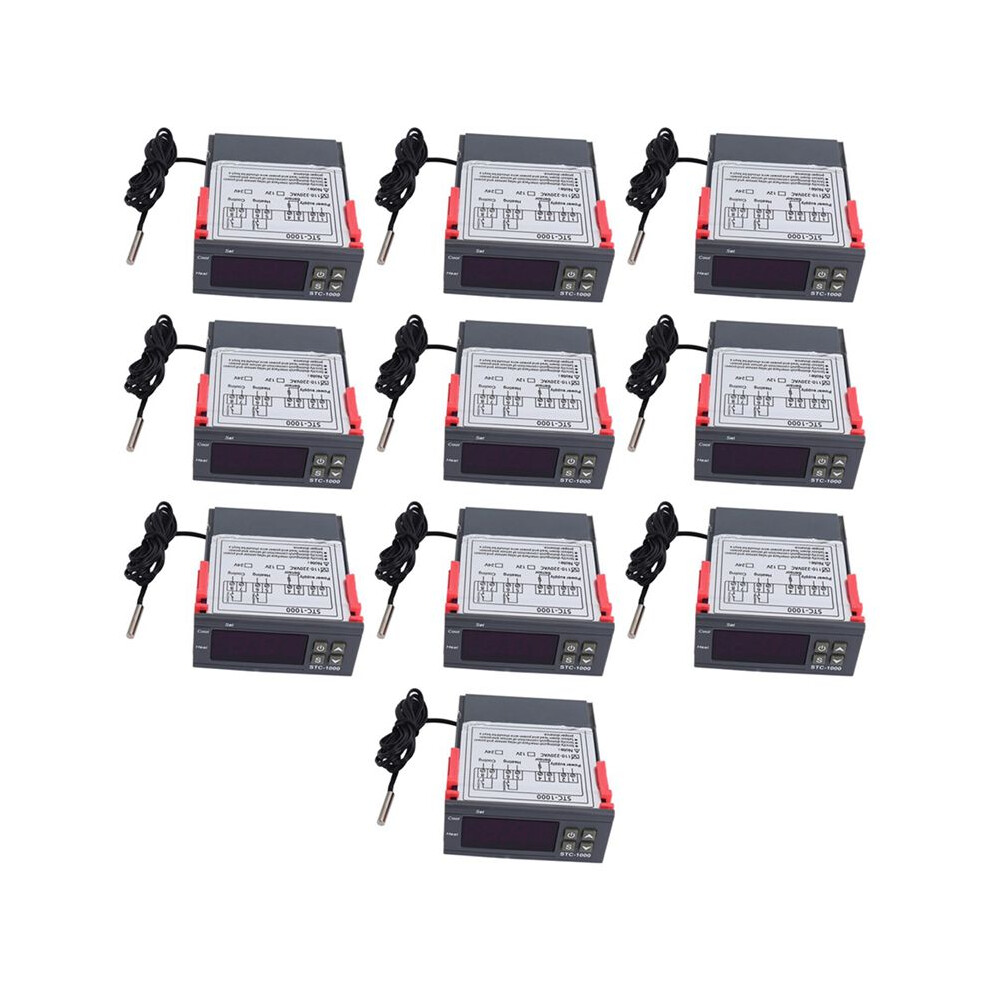 10X 220V/Stc-/1000 Digital Temperature Controller Thermostat With Ntc Black 6032990688085