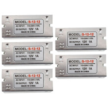 5X Voltage Transformer Power Supply AC 110/220V to  12V 1A Silver