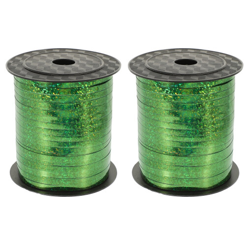 2Rolls Green Multipurpose Ribbon for Gift Wrapping and Crafting 1