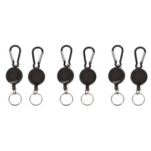 6 STÜCKE ABZEICHENROLLE - RETRACTABLE  YOYO SKIPASS ID KARTENHALTER SCHLÜSSELANHÄNGER Farbe: Schwarz Menge: 2St