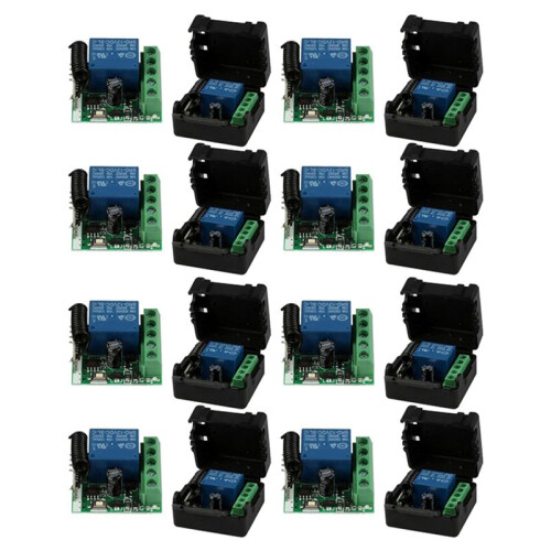 8X  12V 1CH 433MHz Wireless Remote Control  RF Relay Receiver 433 MHz Transmitter Button Module Diy Kit