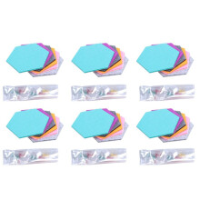 Set of 36 Hexagon  Pin Board Self Adhesive Bulletin Memo Photo Cork Boards Wall Decorative Tiles with 36 Pushpins