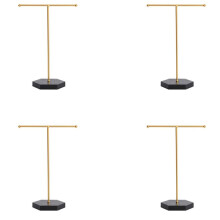 4X Schmuck Ständer, Halsketten Halter, T-Stange, Plattierter Metall Tisch Schmuck Organizer Turm Zum Aufhängen Von Schmuck Zeigen A