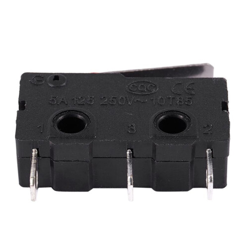 200Pcs AC 125V 250V 5A SPDT 3-Pin Momentary Plastic Micro Limit  Black+Silver 2