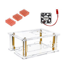 Para Kickpi K2B Gabinete de Acrílico com Ventilador de Resfriamento + Dissipador de Calor de Cobre Puro Revestimento Transparente para Placa de