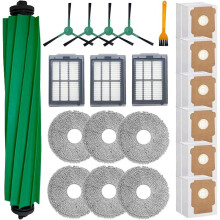 For 505/405 Combo Robot Vacuum Replacement Parts,1 Main Brush,3 Filter,6 Wipe,4 Side Brush,6 Dust Bag