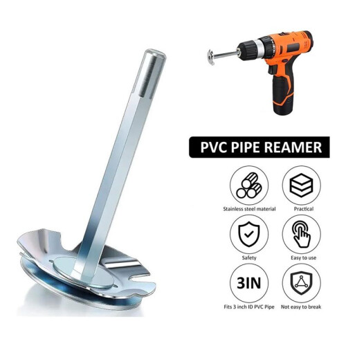 PVC Joint Saver, Pipe Reamer Tool for Removing SCH 40 From Hubs, for ABS PVC Pipe, Fits 1 2Inch Variable Speed Drill 1