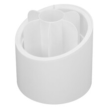 360 drehbarer Stifthalter - Weiß, 7-fach Gitter, 12,5x13cm, strapazierfähiger Kunststoff