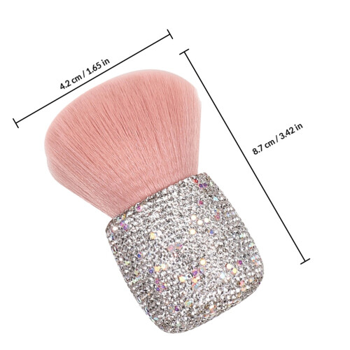 Compacte Roze Paddenstoel Poederkwast Plastic Voor Make-Up 1