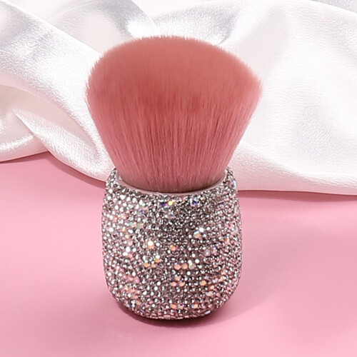 Compacte Roze Paddenstoel Poederkwast Plastic Voor Make-Up 2