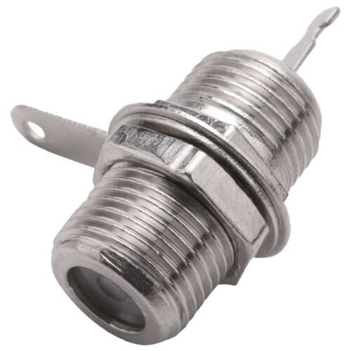 20 Pcs F Type Panel Mounted Socket Female Jack Solder Connector Adapter 2