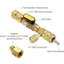 5X R410A R22 Valve Core Remover Installer Tool with Dual Size SAE 1/4 & 5/16 Port for R404A R407C R134A R12 HVAC System