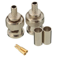 60 Sets 3-Piece BNC Male RG58 Plug Crimp Connectors