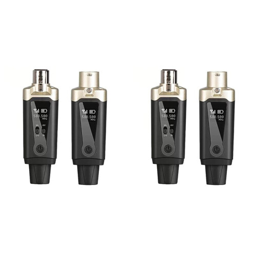 2X UHF Wireless Microphone System Wireless Transmitter Receiver XLR Mic Converter Adapter for Condenser Dynamic Mic