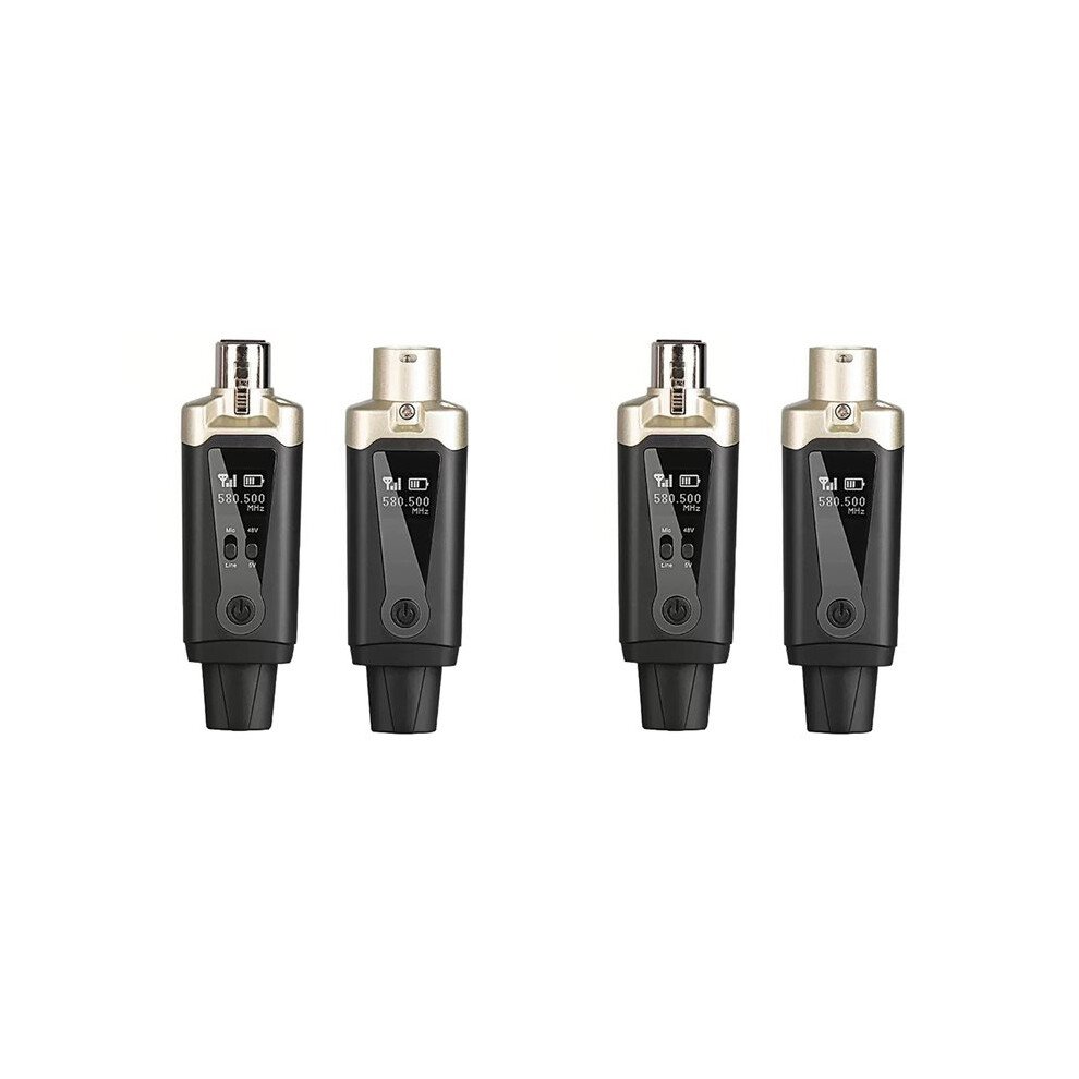 2X Uhf Wireless Microphone System Wireless Transmitter Receiver Xlr Mic Converter Adapter For Condenser Dynamic Mic 6033687964451