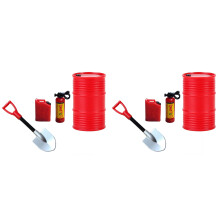 2X  Shovel Fuel Tank Oil Drum Fire Extinguisher Decoration for Axial SCX24 C10  JLU Gladiator Bronco 1/24 RC Car