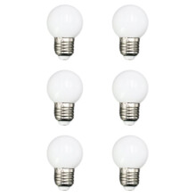 E27 Led-Lampen - E27 1W Pe Frosted Led Globe Kleurrijk Wit/Rood/Groen/Blauw/Geel Lamp 220V -6 Stuks(Wit)