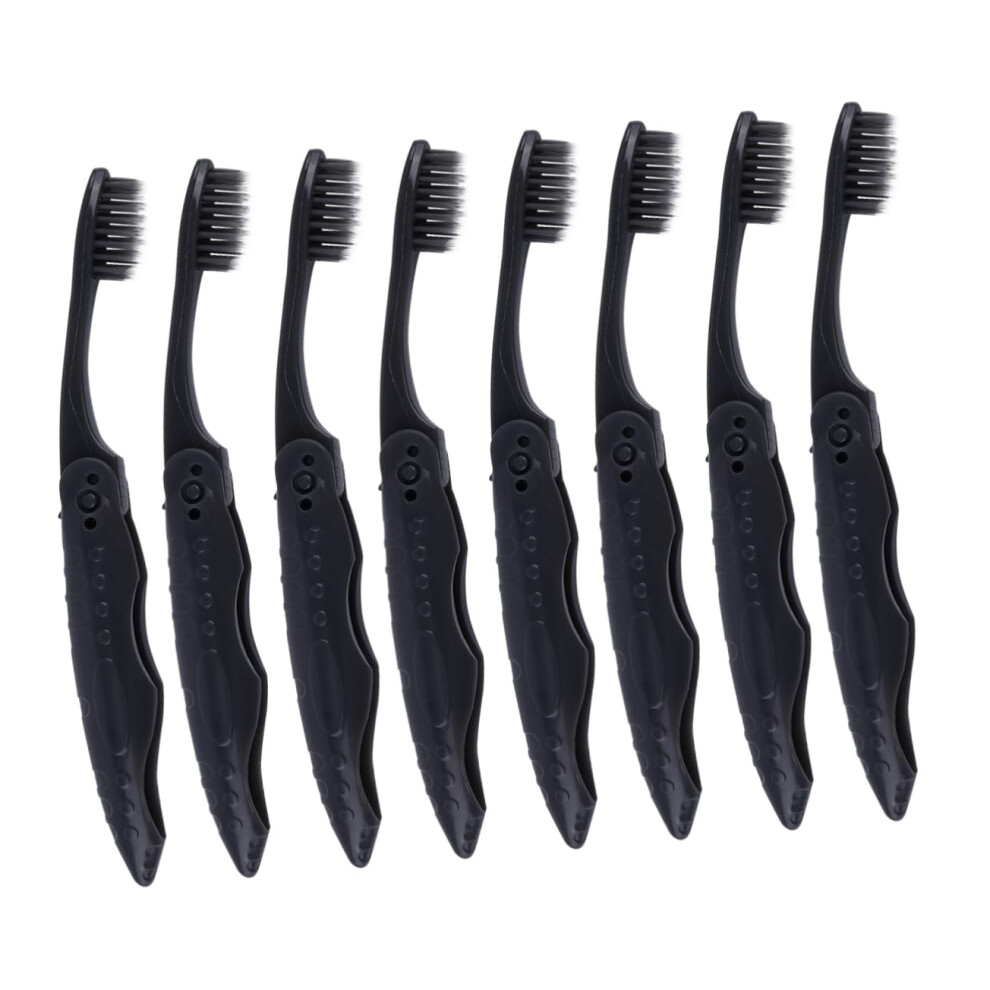 8 Pack Folding Travel Toothbrush with Soft Bristles, Compact Hygienic Set for Camping and Adults