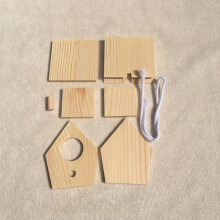 DIY Mini Wooden Bird House Ornament with Rustic Design for Holiday Craft Decoration