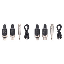 2X Nouvel Adaptateur de Microphone Sans Fil UHF XLR Émetteur et Récepteur Convertisseur Microphone Sans Fil Rechargeable pour Interview en