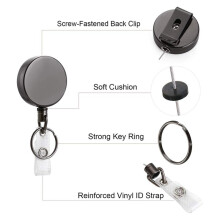4 Paket Heavy Duty Versenkbare Abzeichen Halter Reel, Metall ID Ausweisin Haber mit Gürtelclip Schlüssel Anhänger Für Visitenkarte Schlüsselbund