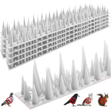 Bird Spikes 10 Pack White Humane Pigeon Deterrent for Ledges Roofs and Outdoor Surfaces
