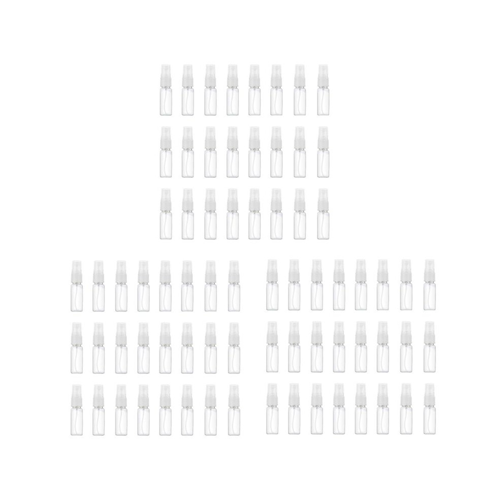 White 72Pcs 20Ml Transparent Empty Spray Bottles Portable Refillable Fine Mist Sprayer Bottles