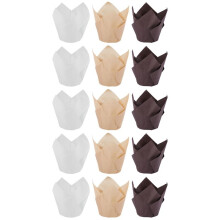1000Pcs Tulip Cupcake Baking Cups, Muffin Baking Liners Holders, Rustic Cupcake Wrapper, Brown, White and Nature Color