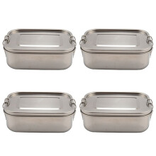4X Contenedor de Comida con Clips de Bloqueo Y Diseño Una Prueba de Fugas, Almuerzo de Cajas Bento de 800Ml para Niños O Adultos: Apto para