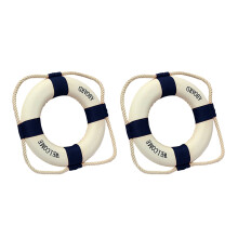 2X Welcome Aboard Foam Nautical Life Lifebuoy Ring Boat Wall Hanging Home Decoration 50cm