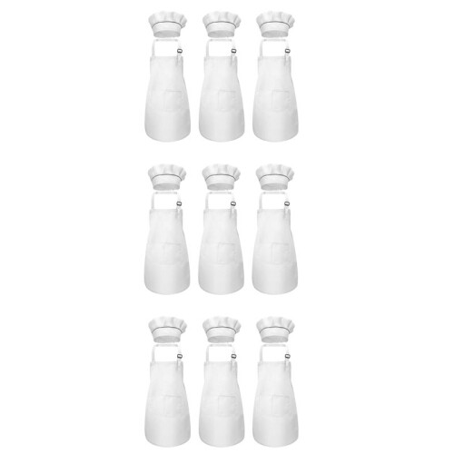 Grembiule per Bambini 18 Pezzi E Cappello da Cuoco Set Grembiule da Cucina per Bambini Regolabile per Cucinare E Dipingere
