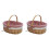 2X Wicker Basket Gift Baskets Empty Oval Willow Woven Picnic Basket with Handle Wedding Basket Small 1
