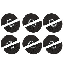 12 Pieces Large Folding Fan Nylon Cloth Handheld Folding Fan Chinese Kung Fu Tai Fan Black Decoration Fold Hand Fan