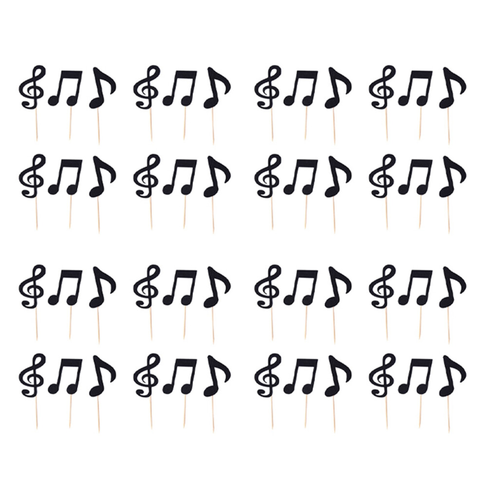 Typecat 60 Pcs Music Notes Themed Cupcake Topper Paper Cake Inserts Card Wedding Cake Topper Decoration