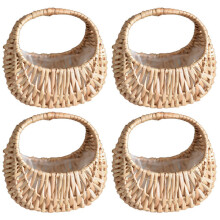 4 Pcs Hand-Held Flower Arrangement Basket Hand-Woven  Flower Pot Storage Basket Flower Girl Basket Home Decor