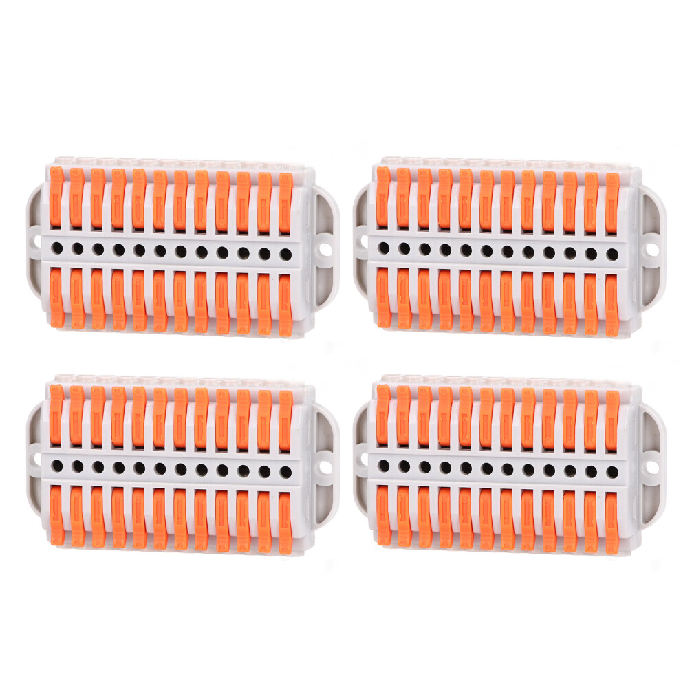 4Pcs Compact Abs Copper Flame Retardant Terminal Block Model 223-12P M3 9331390430698
