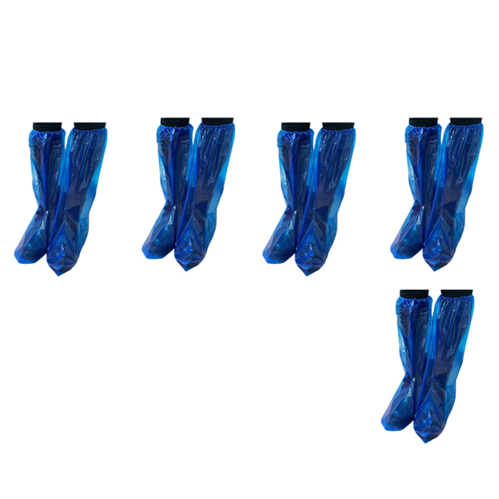 50 Pairs Waterproof Thick Plastic Disposable Rain Shoe Covers High-Top Anti-Slip For Women Men Brecantia
