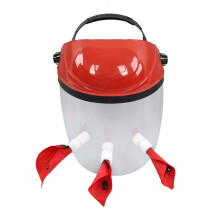 Wearable Hummingbird Feeder Helmet with 3 Ports, Hands Adjustable Fit for Outdoor Bird Watching, Red