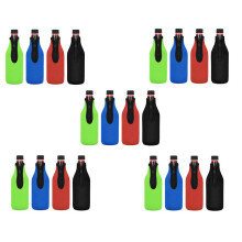20 Pack Beer Bottle Insulator Sleeve Keep Drink Cold,Zip- Bottle Jackets,Beer Bottle Cooler Sleeves,Neoprene Cover