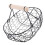 3X Wooden Handle Metal Retro Basket Portable Multi-Function Vegetable Fruit Egg Groceries Practical Storage Basket Black 4