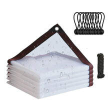 Clear Tarpaulin Waterproof Cover with Grommets for Outdoor Plants and Furniture 1.2x1.8m