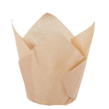 600Pcs Tulip Cupcake Baking Cups, Muffin Baking Liners Holders, Rustic Cupcake Wrapper, Brown, White and Nature Color