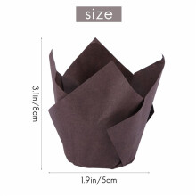 600Pcs Tulip Cupcake Baking Cups, Muffin Baking Liners Holders, Rustic Cupcake Wrapper, Brown, White and Nature Color