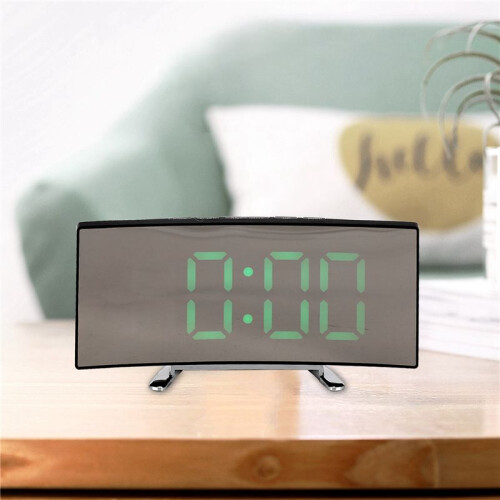 4X Relógio Digital de Tela LED Curvo de 7 Polegadas para Quarto de Crianças, Relógio de Número  Verde, Despertador Inteligente Leve, FunçãO 2