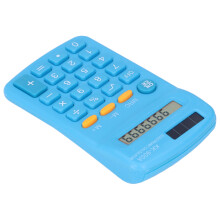 Mini 8-Digit Solar Handheld Calculator with LCD Display, Blue