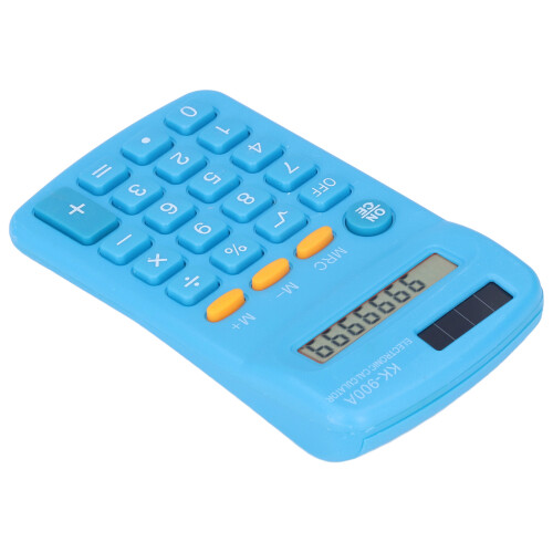 Mini 8-Digit Solar Handheld Calculator with LCD Display, Blue