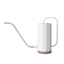 White Long Spout Watering Can with Curved Design for Indoor Plants and Flower Pot Gardening