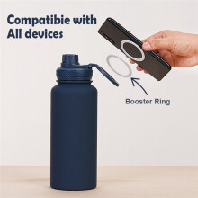 1L ThermosCup Cellphone Magnetic Stand Double Stainless Steel Portable Handle Protect Insulation and Cold Water Bottle,G