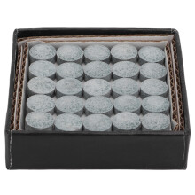 50Pcs Leather Billiard Pool Cue Tips 10.5mm with Storage Box
