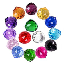 50Pcs K9 Crystal Faceted Hanging Prism for Feng Shui Tree Wedding Parting Hotel Home Decor-20mm